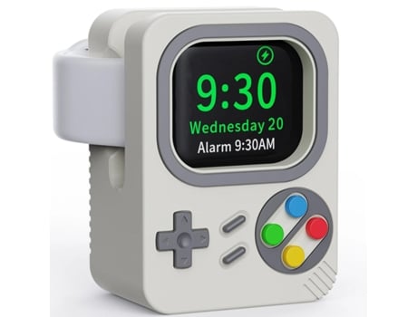 Soporte De Base De Silicona Retro Snes Para Apple Watch Series 5 White Charger
