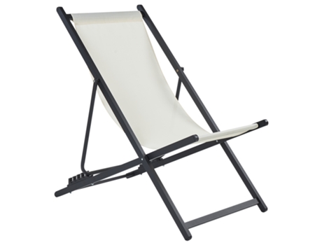 Silla de jardín plegable crema y negro BELIANI Locri ii