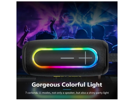 Altavoces Bluetooth 40W Altavoz portátil inalámbrico de graves profundos Micrófono incorporado Ipx7 Resistente al agua con luz RGB dinámica Negro T...