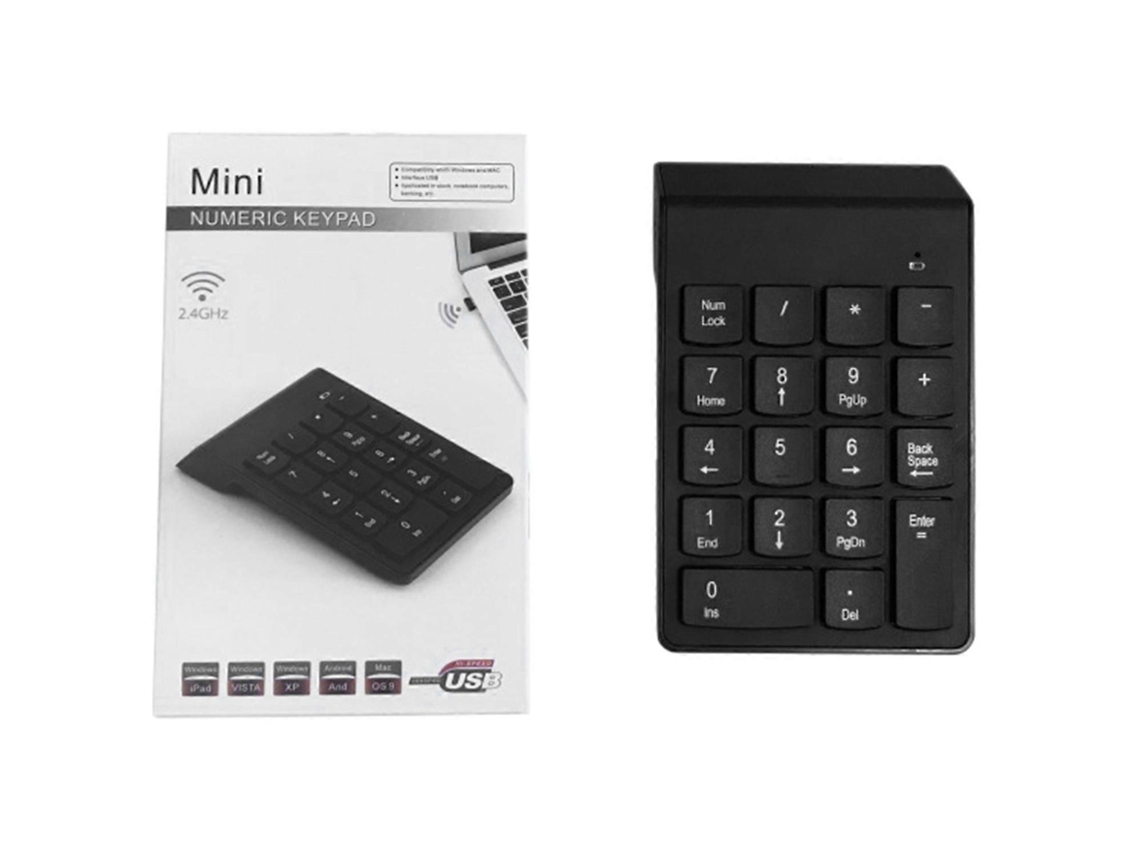 Teclado numérico inalámbrico Bluetooth de 2,4 pulgadas con 18 teclas, mini teclado de oficina adecuado para bicicletas eléctricas de negocios.