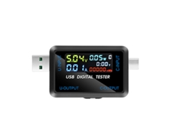 Multímetro Digital Usb Para Voltaje Y Corriente Con Pantalla Ips, Comprobador De Capacidad Y Potencia, Almacena 9 Puntos De Datos.