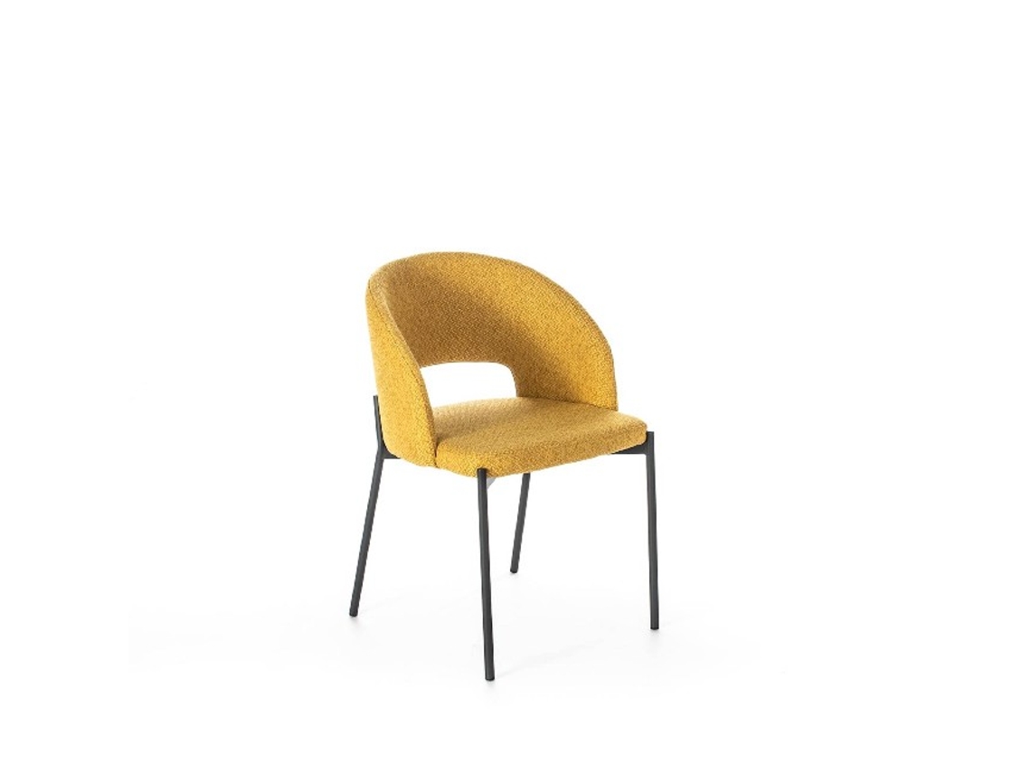 Juego de 4 Sillas HOMEMANIA Greta (Amarillo y Gris - 52 x 55,5 x 78,5 cm)