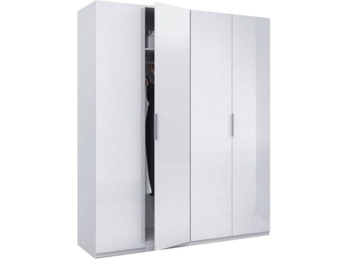 Armario Doble HABITDESIGN 4 Puertas Blanco (180x200x52 cm)