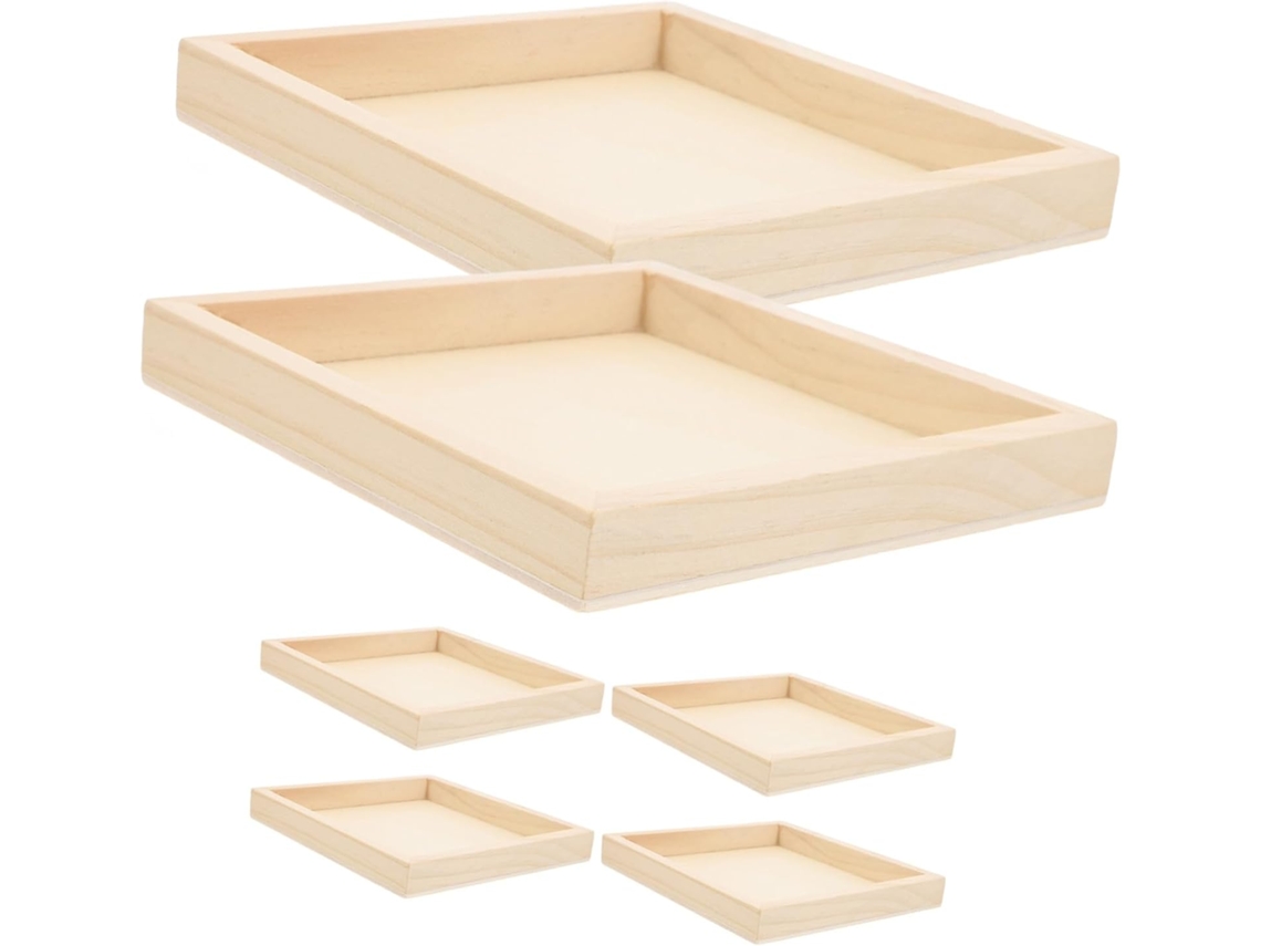 Bandeja Hexagonal De Madera De 6 Piezas Para Pintar, Ideal Para Niños Y Niñas. Almacenamiento Práctico.