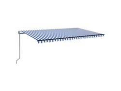 Maison Exclusive - Toldo Automático Led Sensor De Viento Azul Y Blanco 500x350 Cm