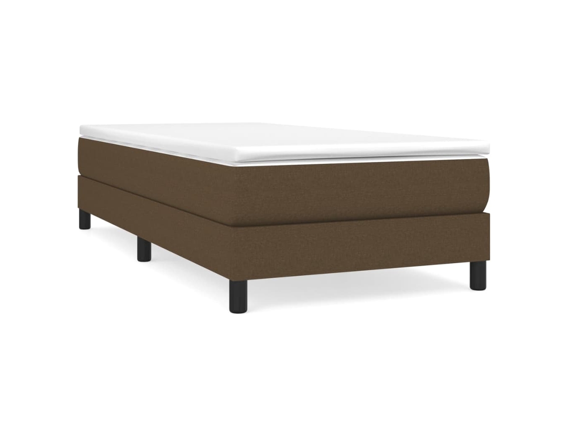 Maison Exclusive - Estructura De Cama Con Somier Tela Marrón Oscuro 90x190 Cm