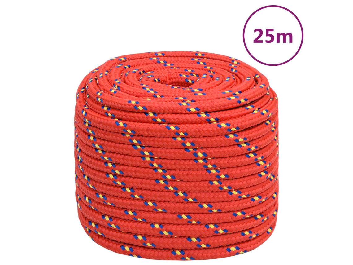 Cuerda De Barco Polipropileno Rojo 18 Mm 25 M