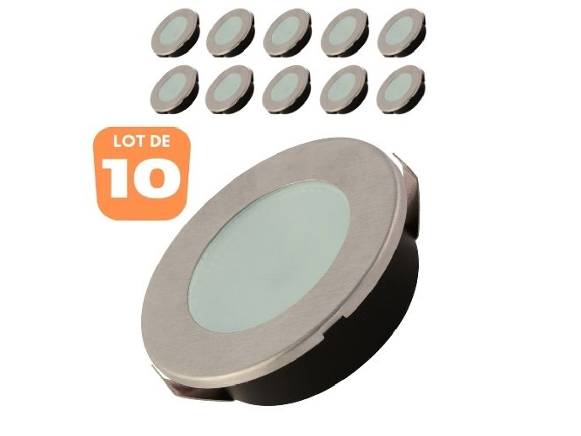 Conjunto de 10 LED redondos Mat Chrome Mat 2W HOROZ ELECTRIC