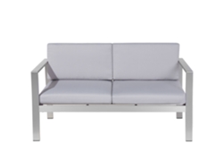 Banco de jardín BELIANI Salerno de Aluminio Gris 142x70x80