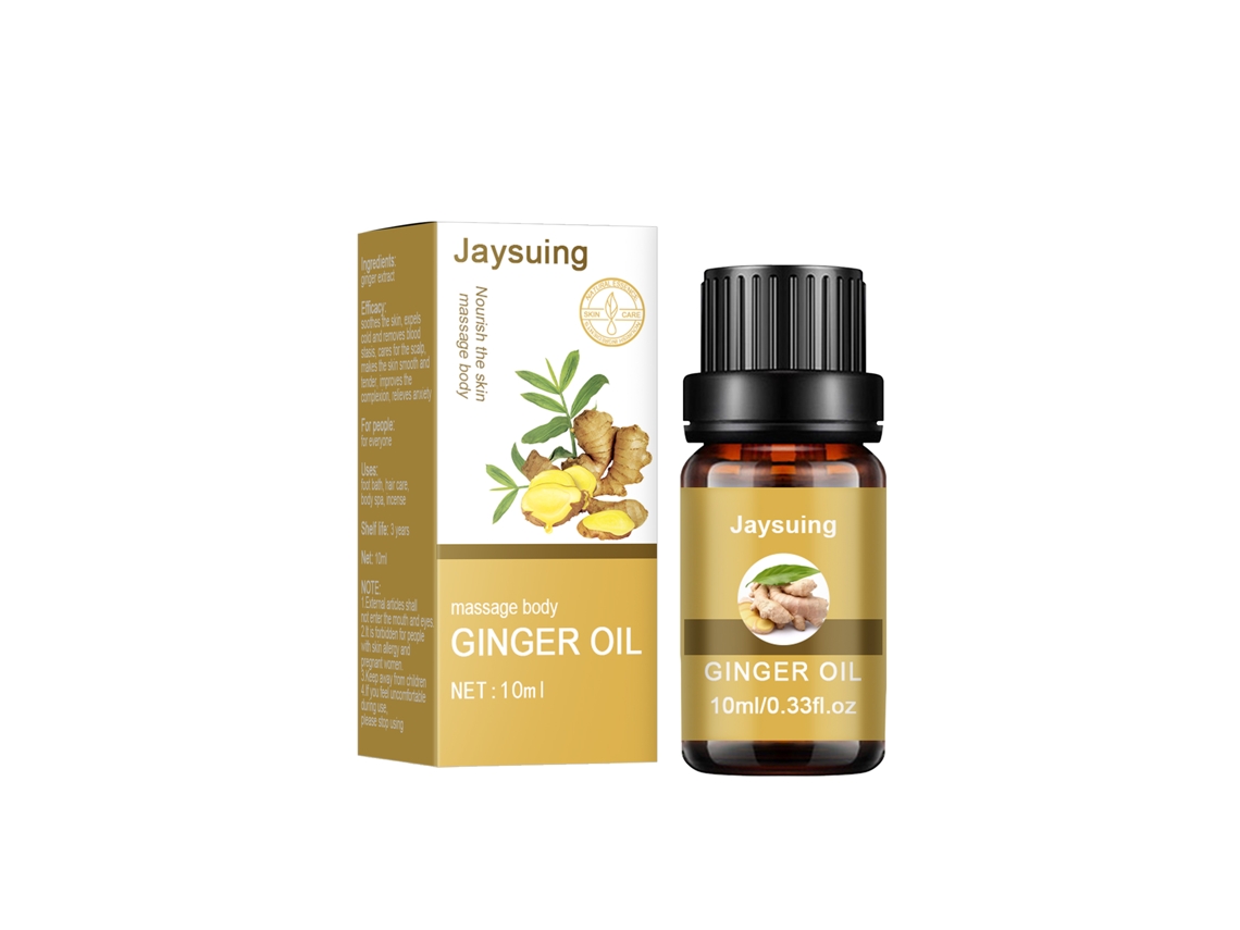 Aceite esencial de jengibre Jaysuing para aliviar el resfriado, para masajes y para mejorar la circulación corporal.