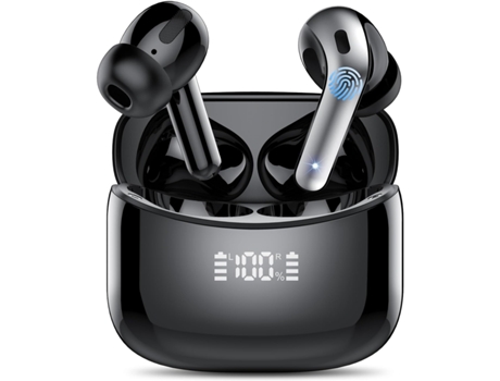 Auriculares inalámbricos, Auriculares inalámbricos Bluetooth 5.3, Auriculares con tiempo de reproducción 52H - Negro CHRONUS
