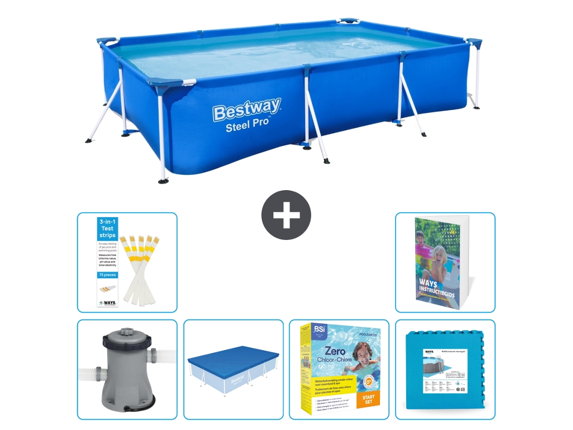 Bestway Piscina Bestway Steel Pro Retangular - 300x201x66 Cm - 7-peças S276