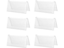 6 Tarjeteros Transparentes De Doble Cara Para Tarjetas De Visita, Ideales Para La Oficina O Como Marco De Exhibición.