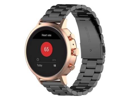 Correa de reloj de acero de 18 mm para Fossil Female Sport / Charter HR / Gen 4 Q Venture HR (negro)