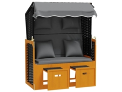 Maison Exclusive - Silla Strandkorb Cojines Ratán Sintético Madera Negro Antracita