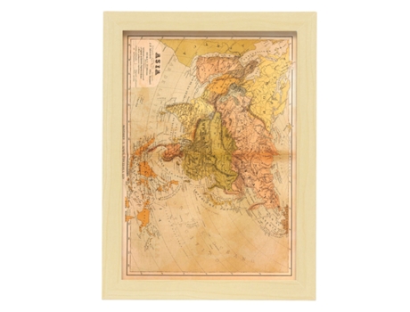 NACNIC Pósters Geográficos En Estilo Vintage Nueva Geografía Universal Ilustraciones De Antiguos Mapamundis En Tonos Sepia Tamaño A3, Con Marco Neg...