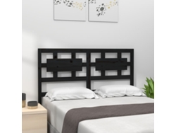 Cabecero De Cama Madera Maciza De Pino Negro 125,5x4x100 Cm