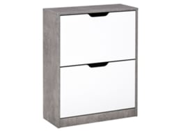VPMKP - Armario para zapatos Homcom, armario organizador para recibidor, 2 puertas abatibles, 62,5 x 26 x 81 cm, gris y blanco