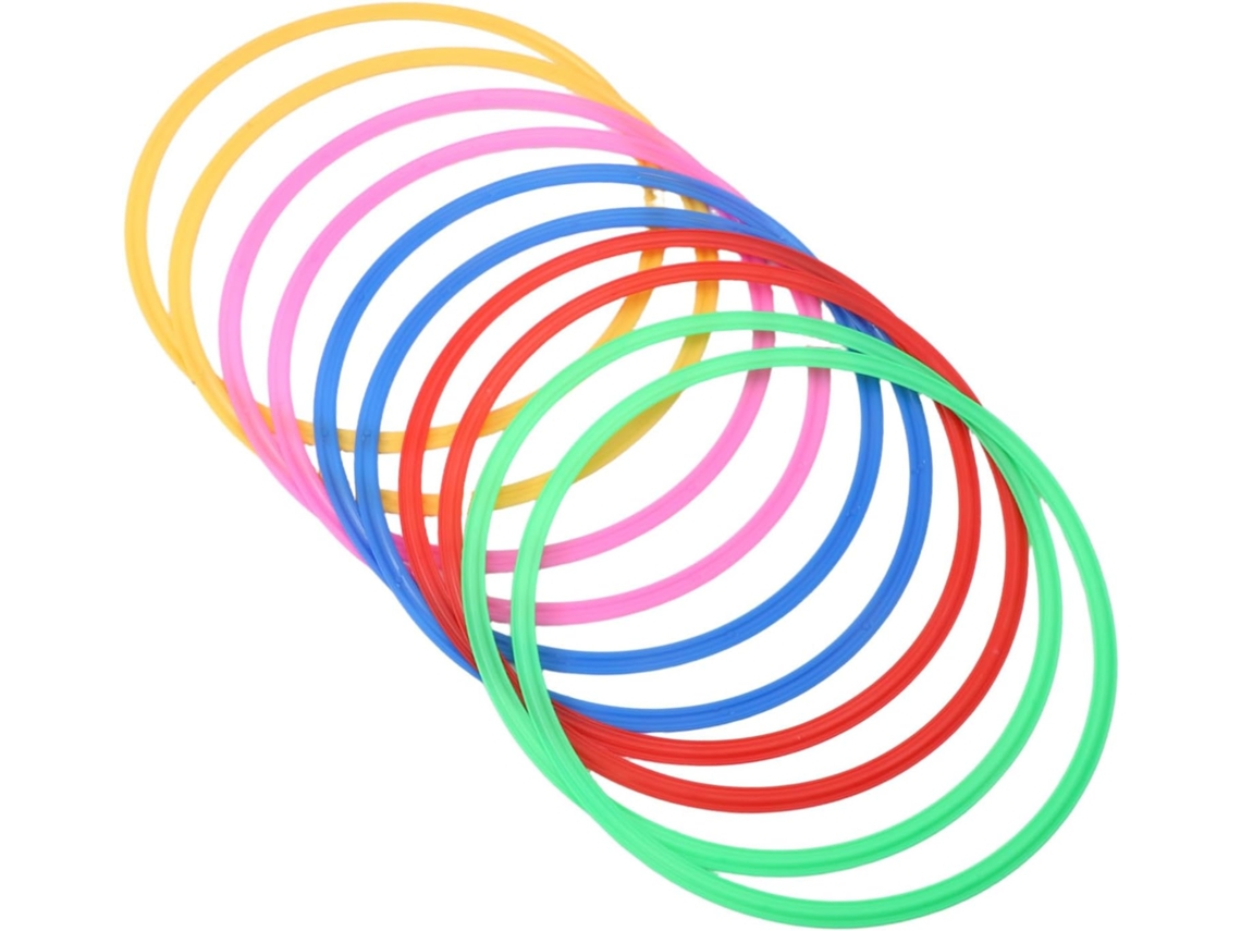 Juego De Saltos Para Niños Y Niñas, Aros Multicolores, 37 Cm, 10 Aros, Conectores.