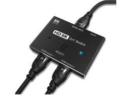 Conmutador direccional HDMI 2.1 Ultra HD 8K de alta velocidad de 48 Gbps, convertidor divisor 2 en 1, compatible con Xbox, PS5, proyectores y monitores Yizhood (negro)
