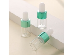 (verde) 3 Mini Botellas Cuentagotas De Vidrio De 2 Ml, Ecológicas Y Reutilizables
