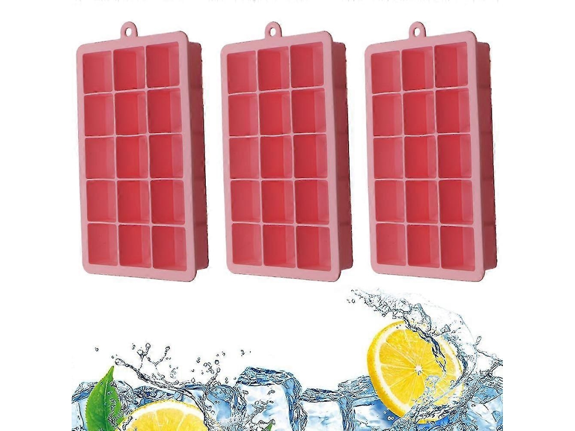 Bandejas De Hielo Flexibles Para Whisky, Facil Liberación, Diy Cubos Para Bebidas, Ahorro De Espacio En Congelador Rosado