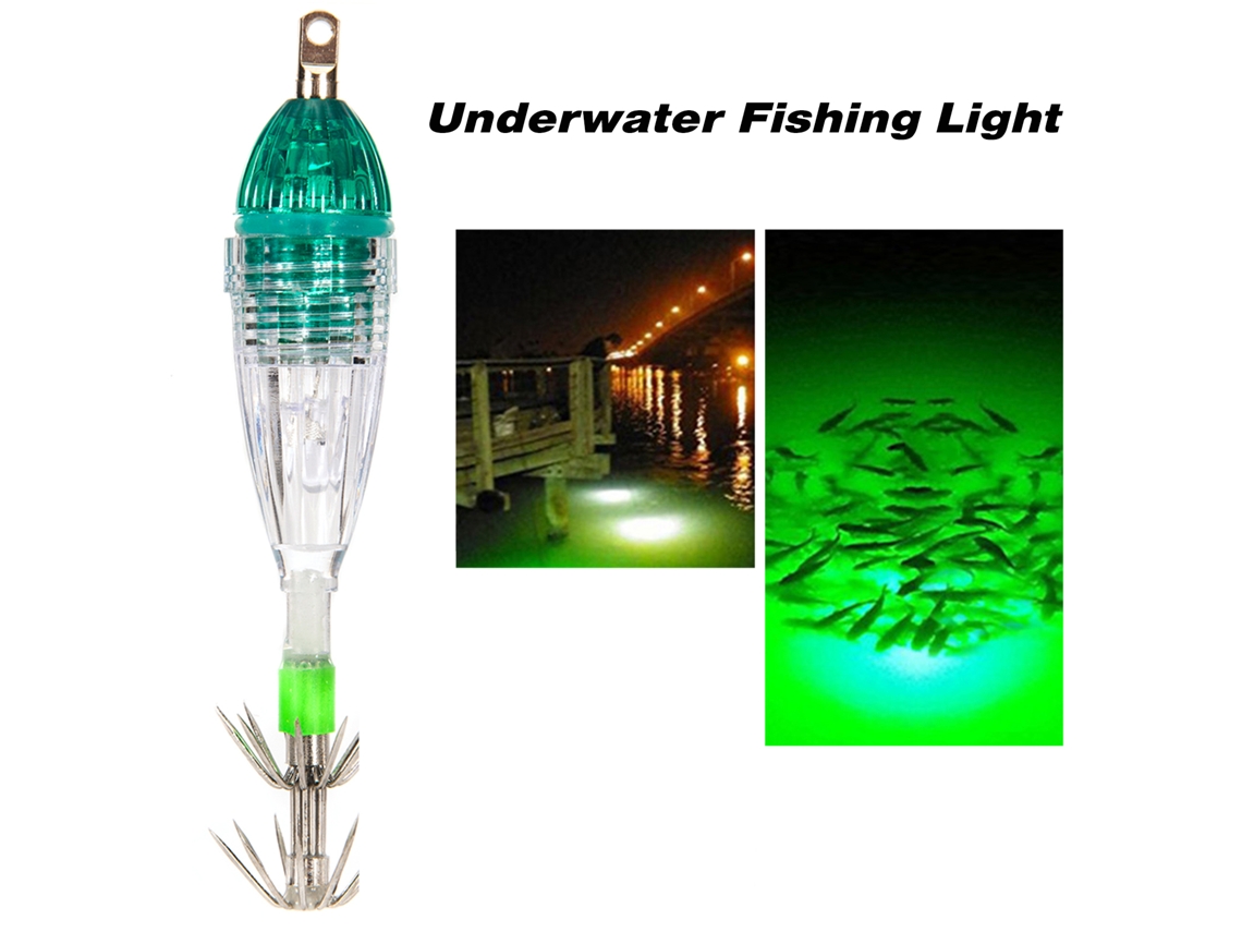 Luz De Pesca Subaquática Led À Prova D'água Com Anzóis Para Atrair Peixes E Lulas