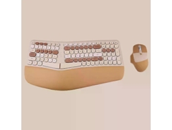 Teclado ergonómico inalámbrico S2.4g para portátil, teclado dividido con diseño arqueado, reposamuñecas y palmas acolchados, Ly Ebike