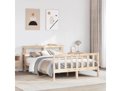 Estructura De Cama Sin Colchón Madera Maciza De Pino 120x190 Cm