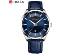 (5) Relógio Masculino Com Pulseira Redonda De Couro, À Prova D'água, Com Calendário
