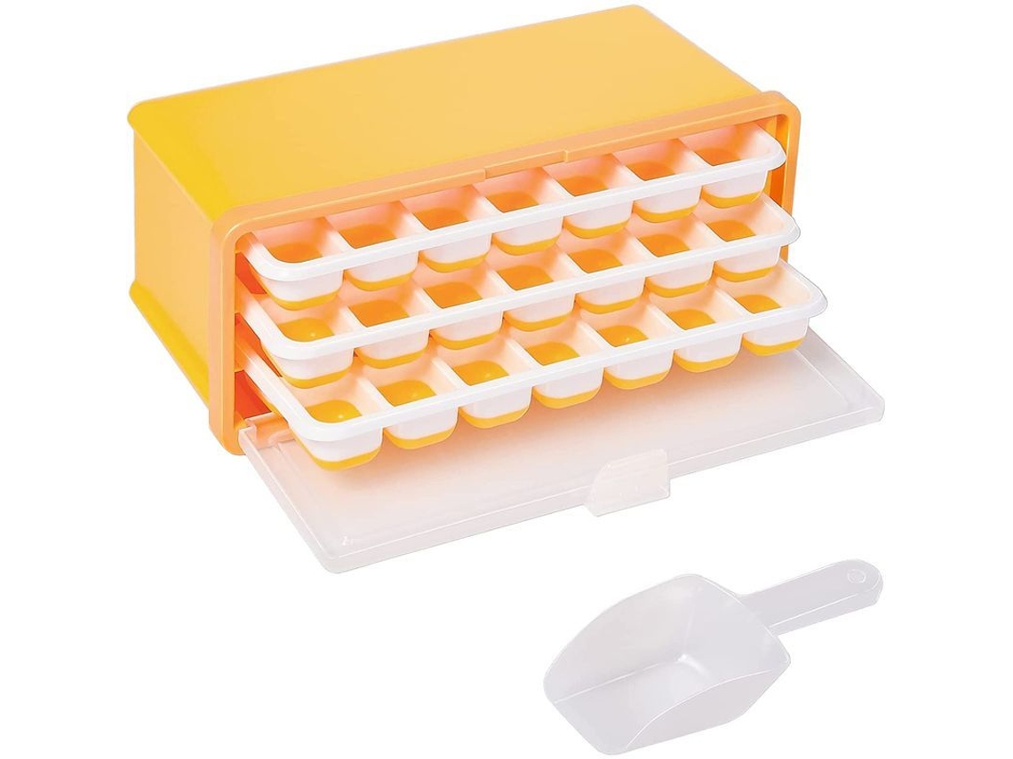 Mini Máquina De Hielo, Moldes Para Hielo, 3 Bandejas Con Recipientes Para Hielo Y Cucharas.