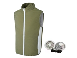 Chaleco Aire Acondicionado Con Ventilador 3 Velocidades Transpirable Alto Potencia Verde Od Xl Para Hombre Verano