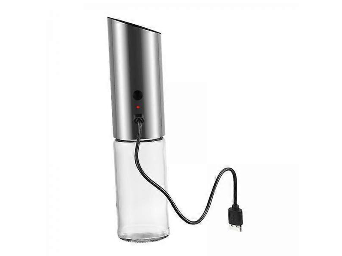 Molinillo eléctrico doble de sal y pimienta de acero inoxidable con depósito de vidrio, recargable. Rosewell