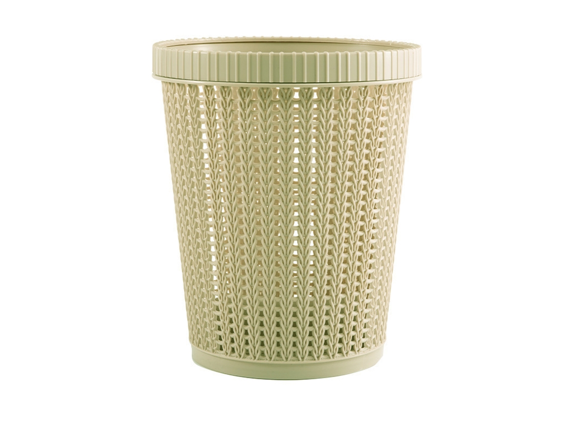 Cubo Redondo Imitación Mimbre, Portátil, Pp, Hogar/sala/dormitorio/cocina, Ecológico