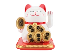 Gato Solar De La Suerte, Gato Colgante Para Decoración Del Hogar Y Del Coche, Blanco, Atractor De La Buena Suerte.