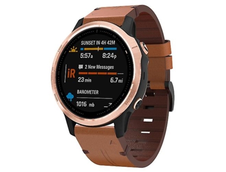 Correa Smartwatch Para Garmin Fenix 6S Correa De Reloj De 20 Mm Con Hebilla De Acero Y Cuero Marrón VENISYMLIS