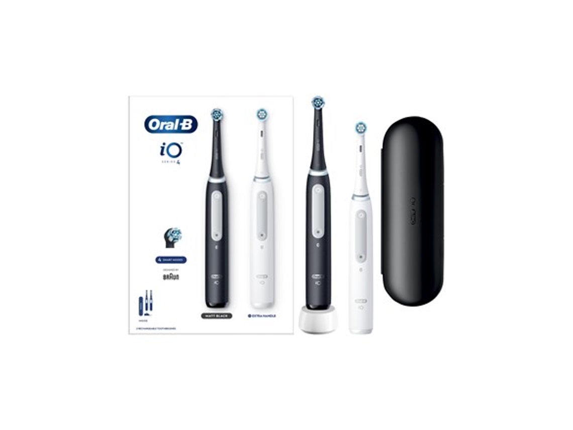 Oral B | Paquete doble de cepillos de dientes eléctricos | Serie Io4 | Recargable | Para adultos | Número de cabezales de cepillo incluidos: 2 | Marrón