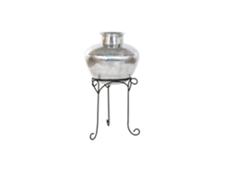 Jarron Aluminio L Soporte Hierro Plateado 45x45x60cm