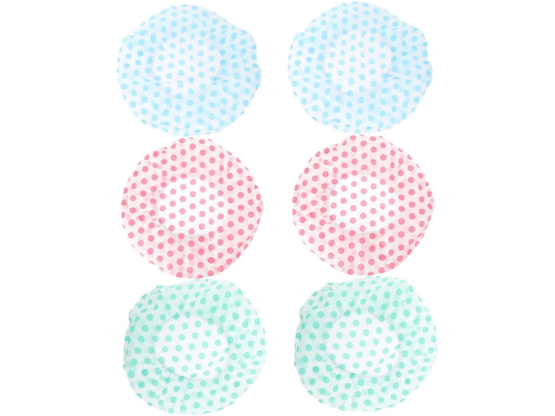 Toallas de baño reutilizables con estampado de lunares, juego de 6, tamaño Gokoco (rosa, azul, verde)