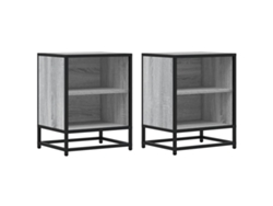 Maison Exclusive - Mesitas Noche 2 Uds Madera Ingeniería Gris Sonoma 40x31x50 Cm