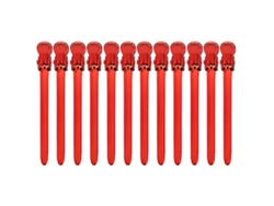 12pcs Pinzas De Pelo En Acero Inoxidable Para Peinados Pinzas De Pato Clips De Peinado Clamps Rojo
