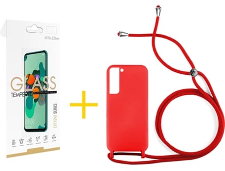 Carcasa + Protector de Pantalla para Samsung Galaxy S22 Plus 5G SKYHE Rojo