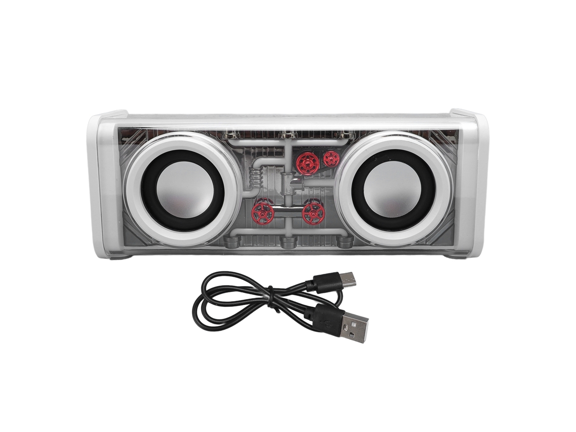 Alto-falante Bluetooth 5.3 Com Luzes Coloridas Subwoofer Portátil Sem Fio Para Casa E Festas Branco
