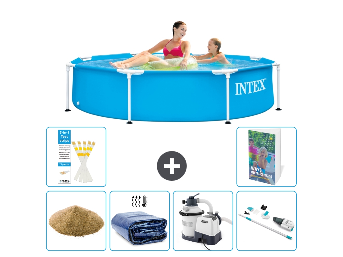 Intex Piscina Com Estrutura Redonda - 244x51 Cm - 7-peças S89