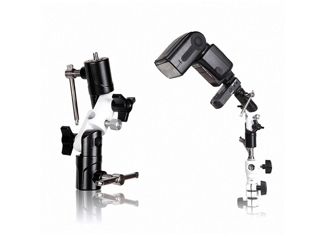 Soporte de luz de relleno para cámara, trípode, cabezal esférico, abrazadera de flash universal de metal, soporte de lámpara