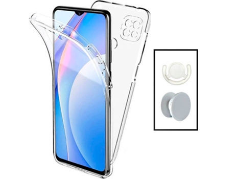 Kit Carcasa + 1 HandHolder + 1 Soporte Realme C21Y G4M Transparente y Blanco