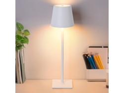 Lámpara de mesa LED recargable para portátil, CCT, 3000k, 4000k y 6000k, de aluminio blanco, IP44, 1,5 W, táctil y regulable, Alpinaluz