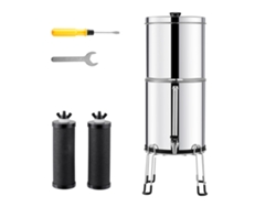 Sistema de filtración de agua por gravedad para encimera Succebuy de 2,25 g con acero inoxidable y 2 filtros