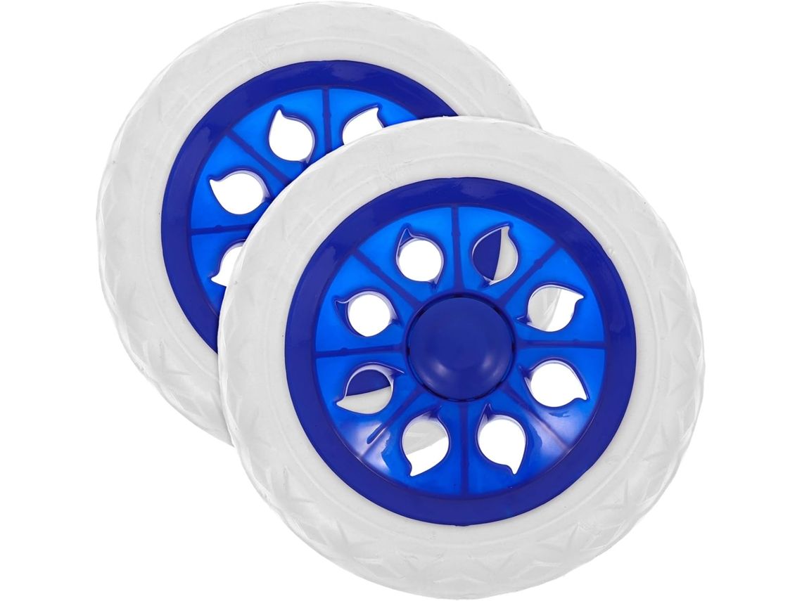 Ruedas De Repuesto Para Carrito De La Compra Plegable, 2 Unidades, Pu Azul, Resistentes A Pinchazos.