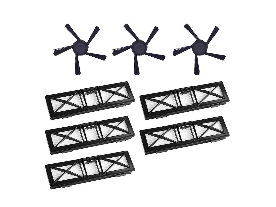 5 peças de filtros ultra e 3 peças de escovas de 5 braços para neato connected d5 d6